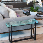 Custom Cooper Console with Seascape Fusion Glass