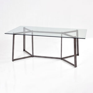 Charleston Forge American Made Custom Kern 72" x 40" Dining Table with Glass top.