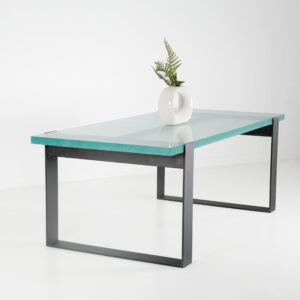 Charleston Forge American Made Custom Oslo Cocktail Table with Tundra Fusion Glass