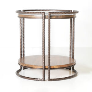 Charleston Forge American Made Custom Spa End Table with Wood Top and Shelf