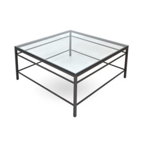 Charleston Forge American Made Custom Square Newhart Cocktail Table with Glass Top