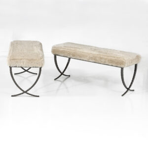 Charleston Forge American Made Custom Talmadge Benches with Fuzzy Upholstery