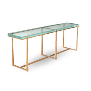 Charleston Forge American Made Custom Wide Cooper Console with Fusion Glass