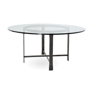 Charleston Forge American Made Custom Round Woodland Dining Table with Glass Top