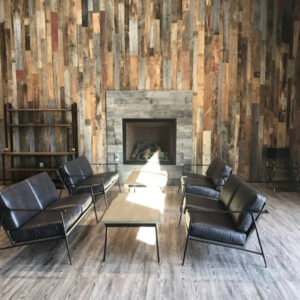 Charleston Forge American Made Emmitt Lounge Chairs and Camden End Tables Sonoma County Vintners Wine Tasting Room